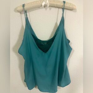 Free People Intimately Womens Deep Green/Blue Lace Tank Top